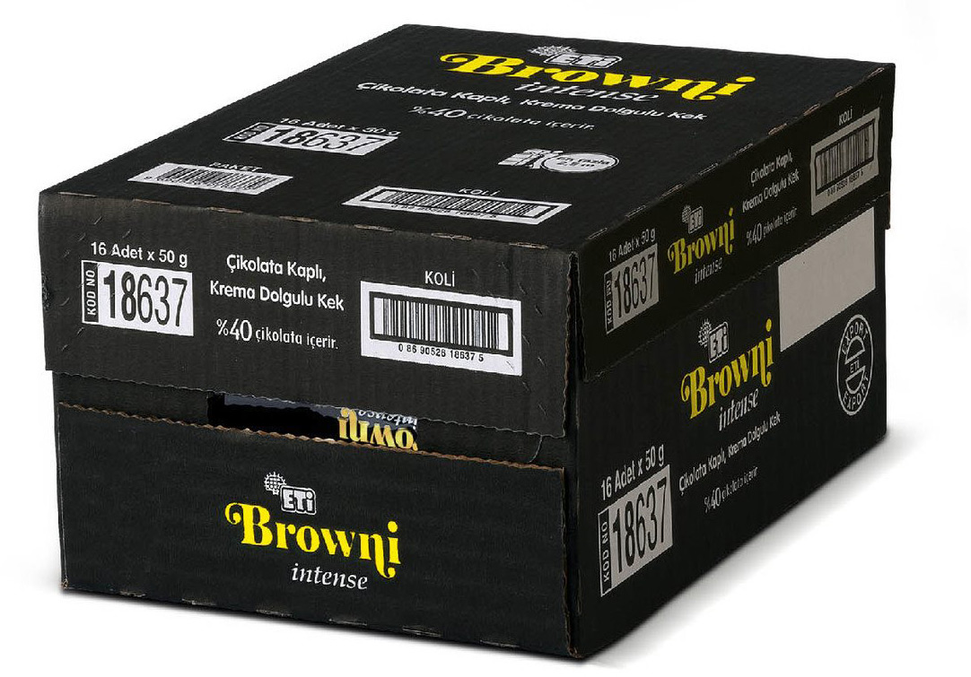 Eti Browni İntense Çikolata Kaplı Kek 50 gr x 16 Adet Bisküvi ve Kekler