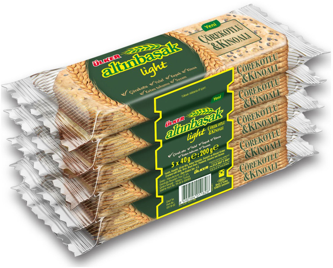 Ülker Altınbaşak Light Çörekotlu Kinoalı Bisküvi 40 gr x 18 Adet Diyet